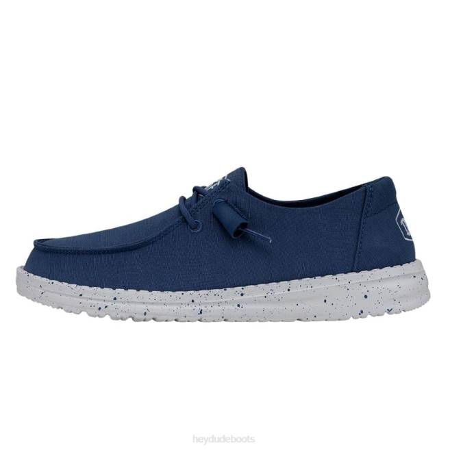 Men True Blue Hey Dude Wendy Slub Canvas Shoes H6P628