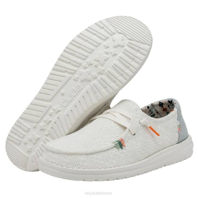 Men White Crochet Hey Dude Wendy Boho Shoes H6P669