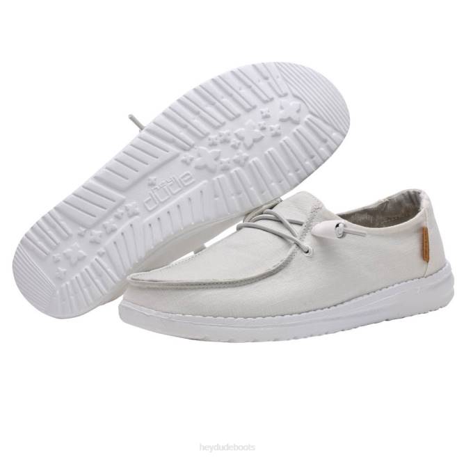 Men White Hey Dude Wendy Chambray Shoes H6P698