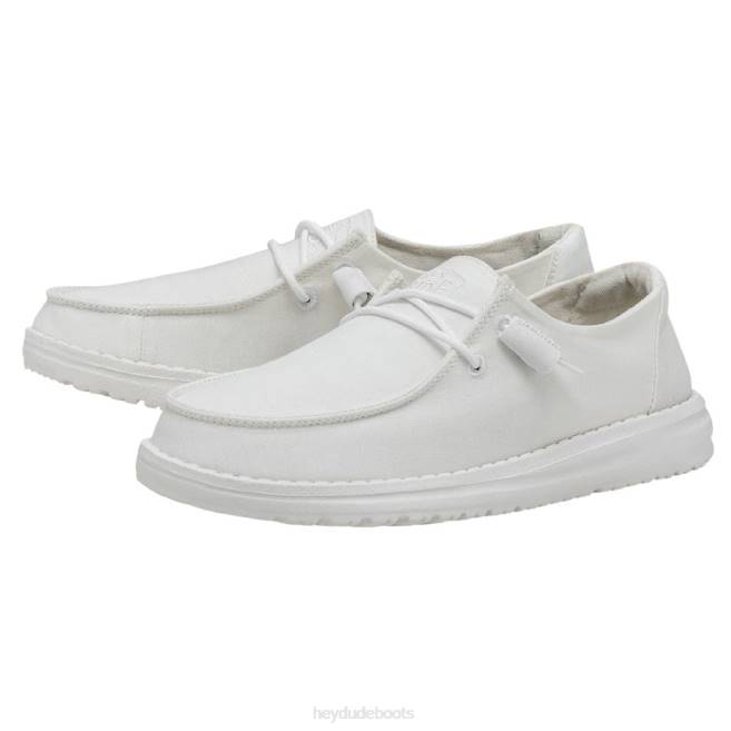 Men White Hey Dude Wendy Slub Canvas Shoes H6P623