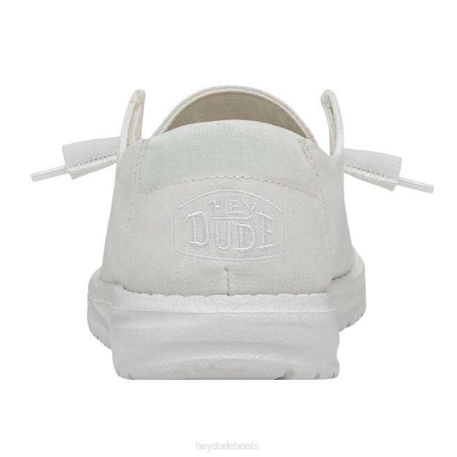 Men White Hey Dude Wendy Slub Canvas Shoes H6P623