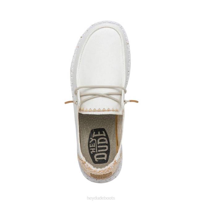 Men White Sand Hey Dude Wendy Chambray Shoes H6P695