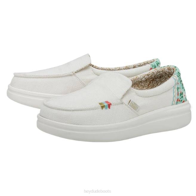 Women Azure White Hey Dude Misty Rise Shoes H6P6224