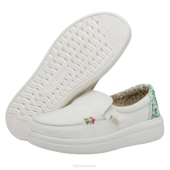 Women Azure White Hey Dude Misty Rise Shoes H6P6224