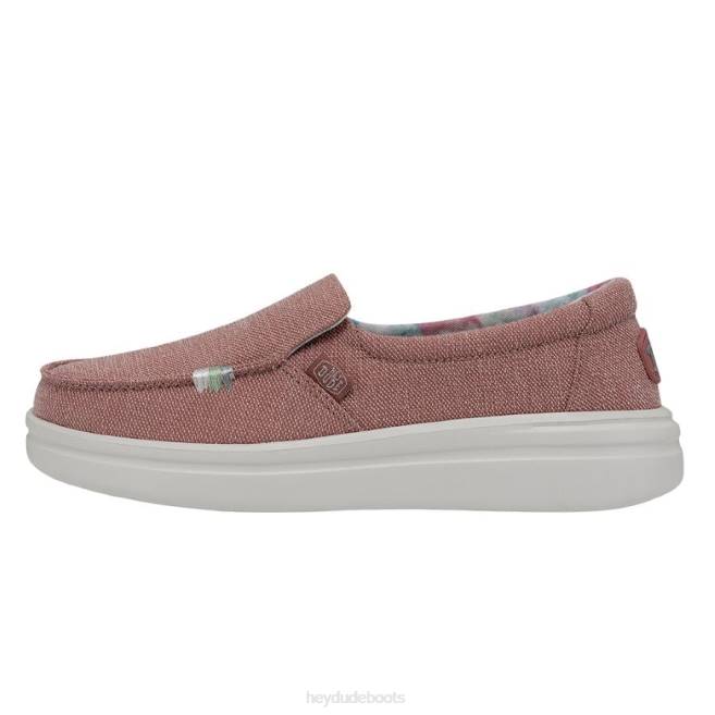 Women Dusty Pink Hey Dude Misty Rise Shoes H6P6227