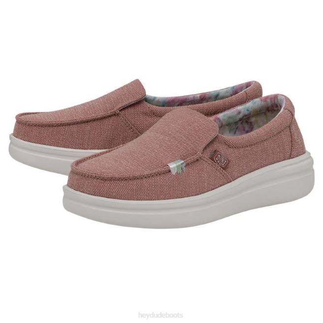 Women Dusty Pink Hey Dude Misty Rise Shoes H6P6227