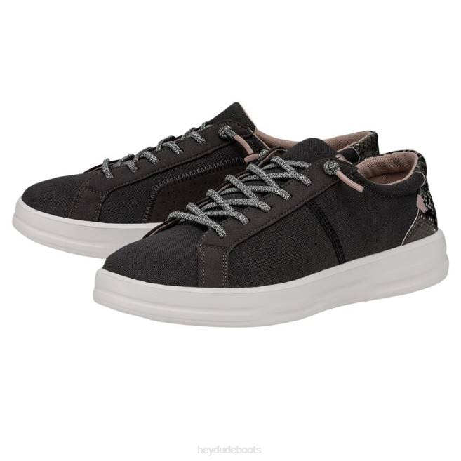 Women Jet Black Hey Dude Karina Shoes H6P6232